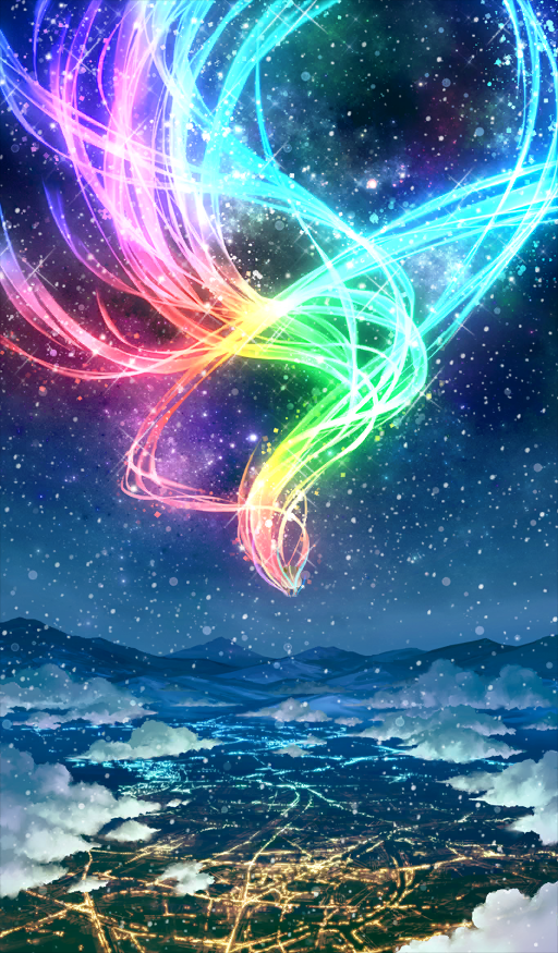 The Rainbow Soaring Under the Night Sky