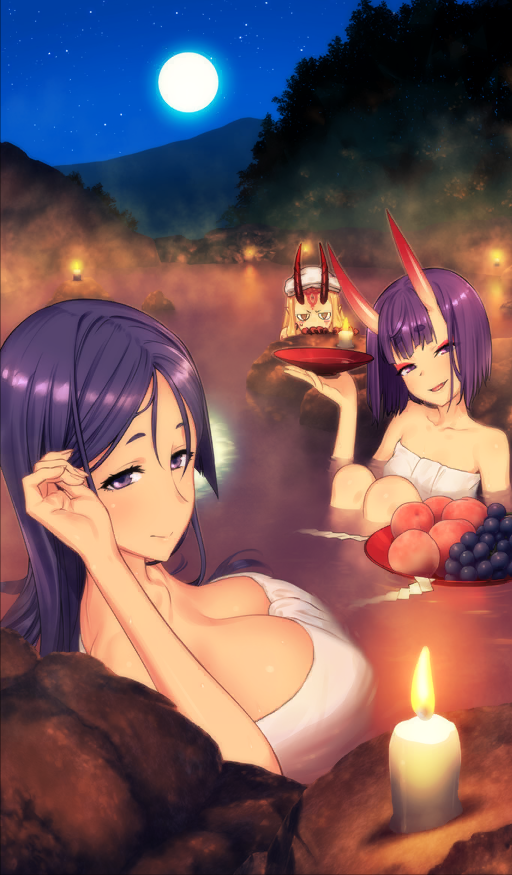 Hot Spring Under the Moon