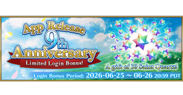 App Release 9th Anniversary Limited Login Bonus!