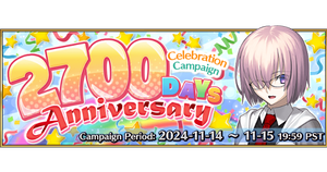 2700 Days Anniversary Celebration Campaign