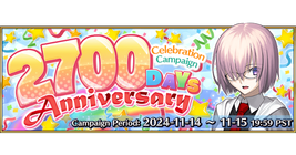 2700 Days Anniversary Celebration Campaign