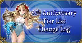 9th Anniversary - Tier List Change Log