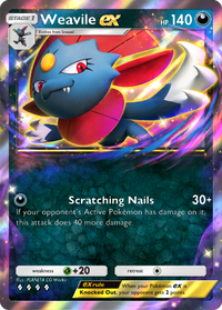 Weavile ex - Space-Time Smackdown