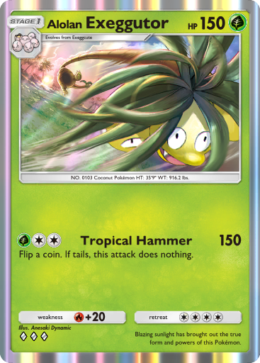 [Text:AdditionalName v="ADDITIONAL_NAME_Alora" type="region" ][Text:Char v="FOUR-PER-EM-SPACE" ]Exeggutor - Celestial Guardians #002 [R]
