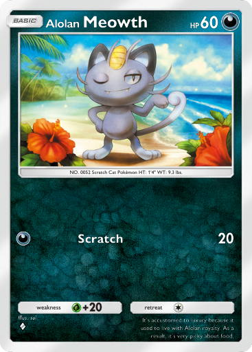 [Text:AdditionalName v="ADDITIONAL_NAME_Alora" type="region" ][Text:Char v="FOUR-PER-EM-SPACE" ]Meowth - Celestial Guardians #108 [C]