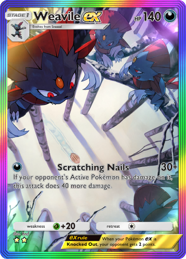 Weavile ex - Space-Time Smackdown #201 [SAR]